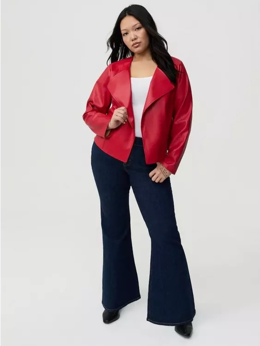 Torrid Collarless Open Front Moto - Picture 4 of 8